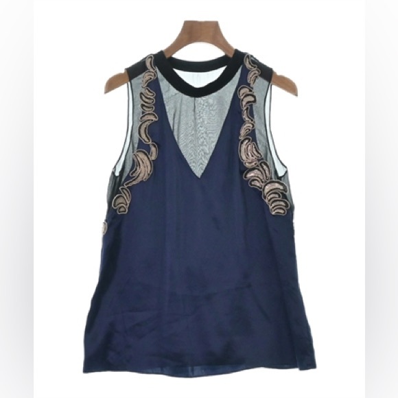 3.1 Phillip lim embroidered appliqué silk top size 4 - Picture 2 of 11